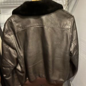 LL Bean leather bomber jacket